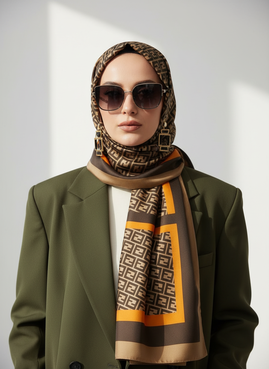 Bronze Mirage Silk Scarf