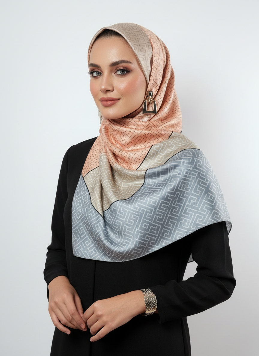 Pastel Harmony — Silk Feel Satin Scarf