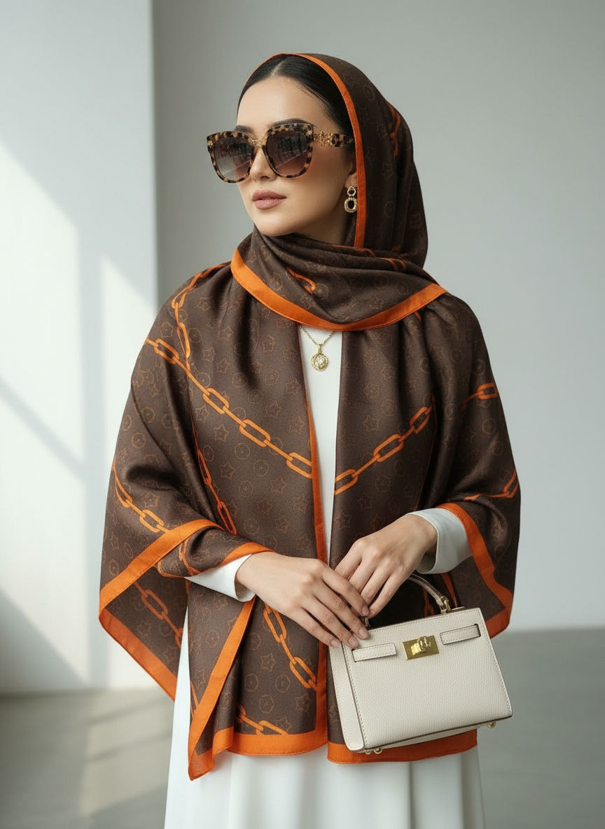 Sienna Chain — Silk Feel Satin Scarf