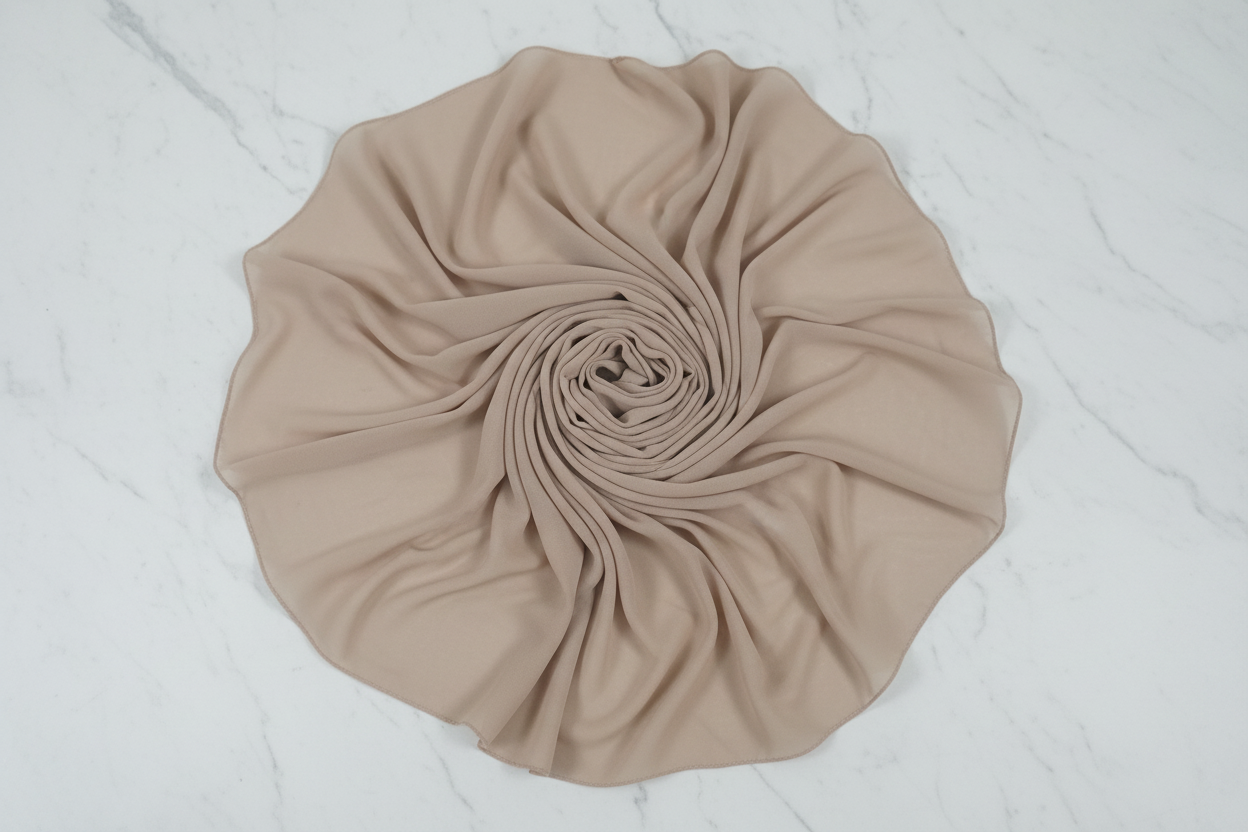 Latte Veil — Georgette Soft Drape Stole