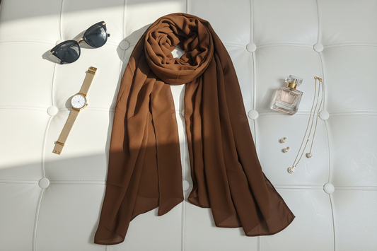 Cocoa Veil — Georgette Soft Drape Stole