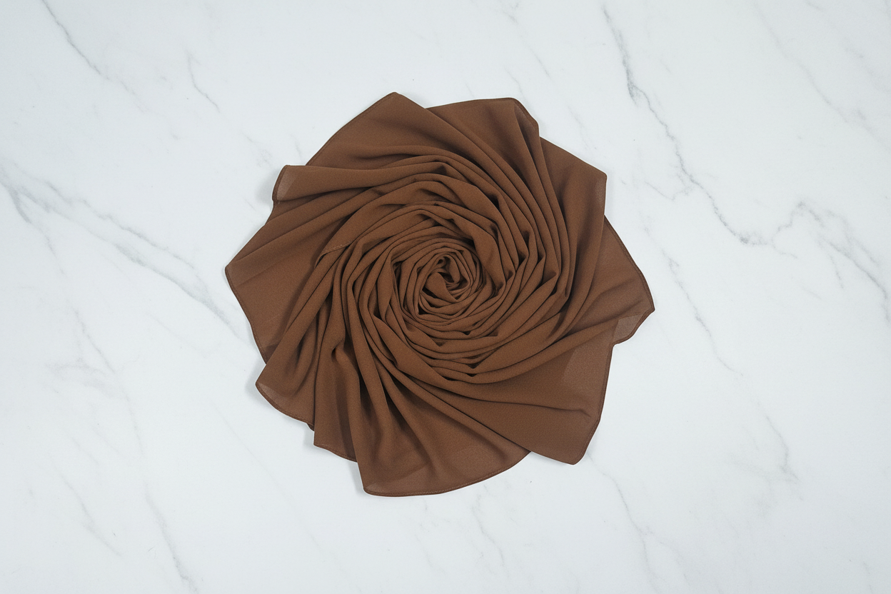 Cocoa Veil — Georgette Soft Drape Stole