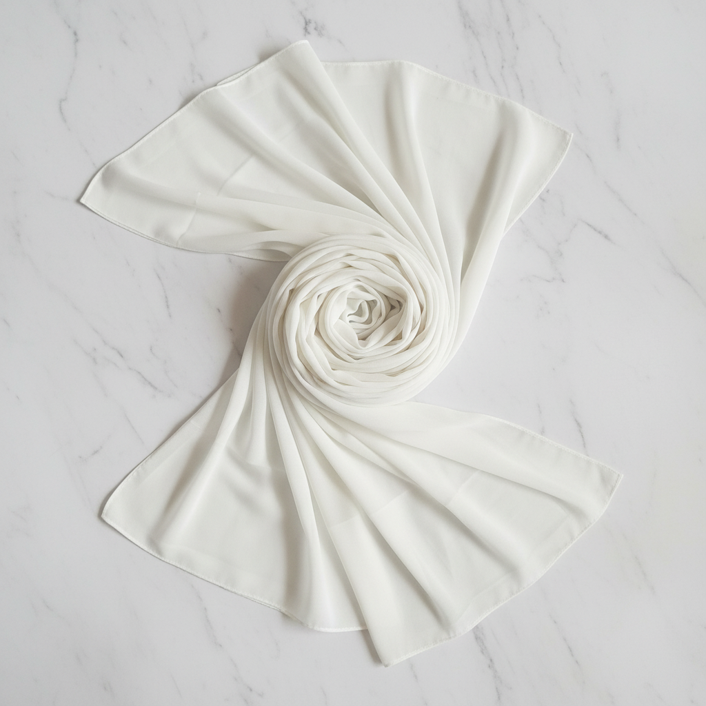 Ivory Whisper — Georgette Soft Drape Stole