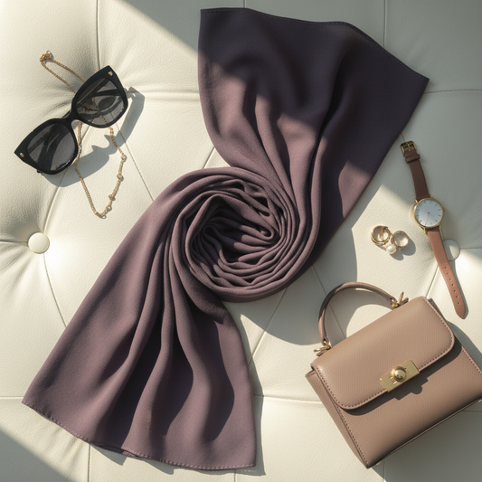 Ash Plum — Malaysian Georgette Scarf