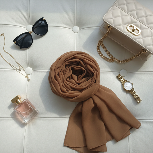 Caramel Sand — Malaysian Georgette Scarf
