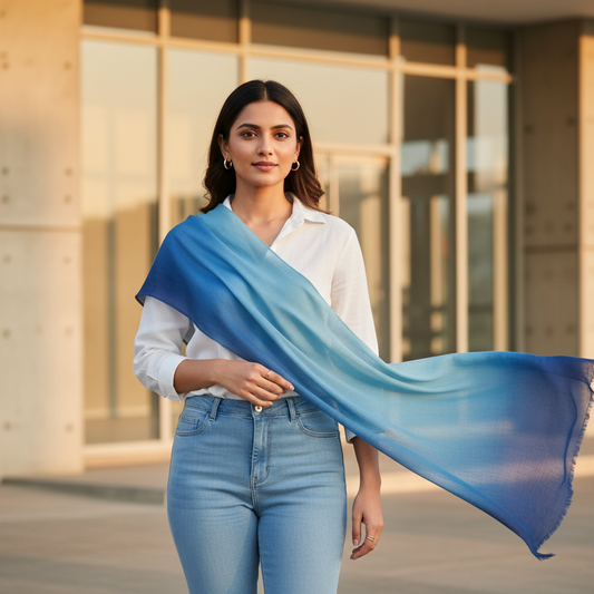 Ocean Breeze — HIBA Ombre Georgette Scarf