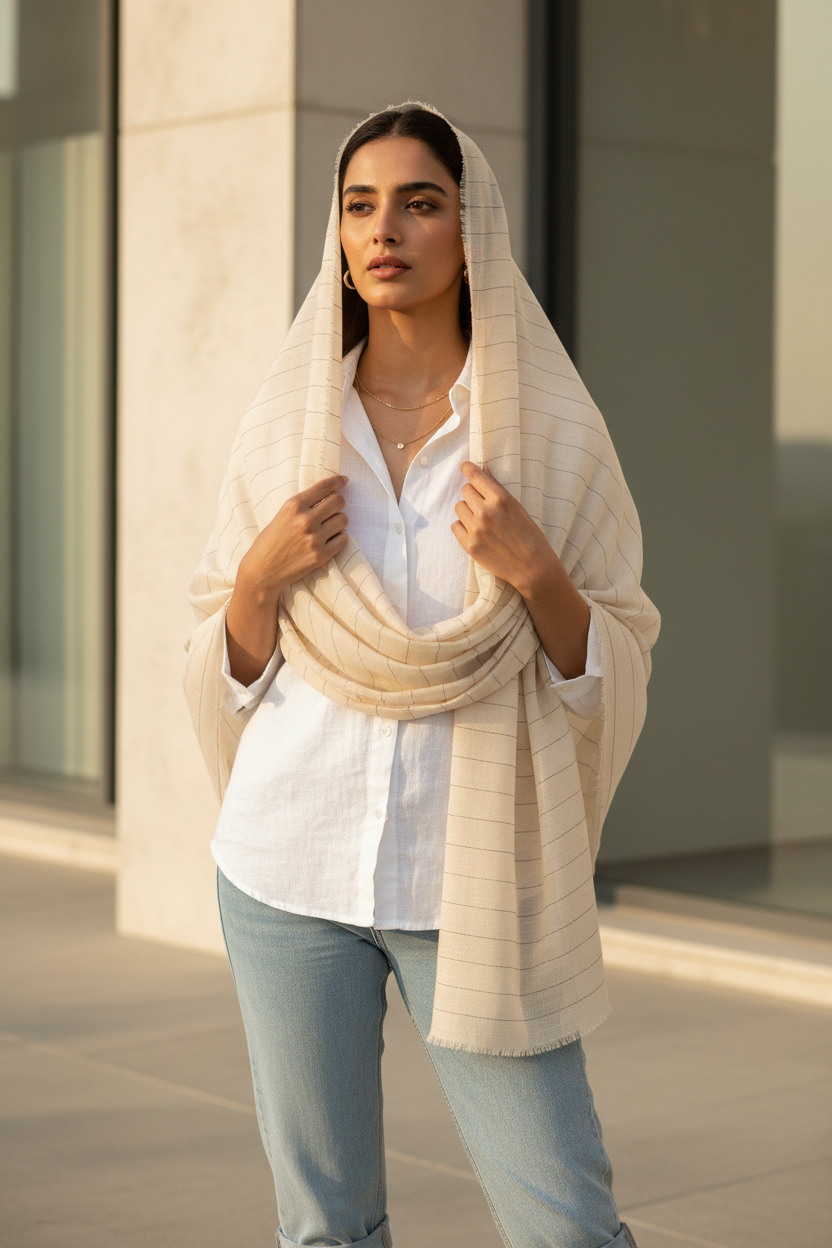 Soft Latte — Cotton Scarf