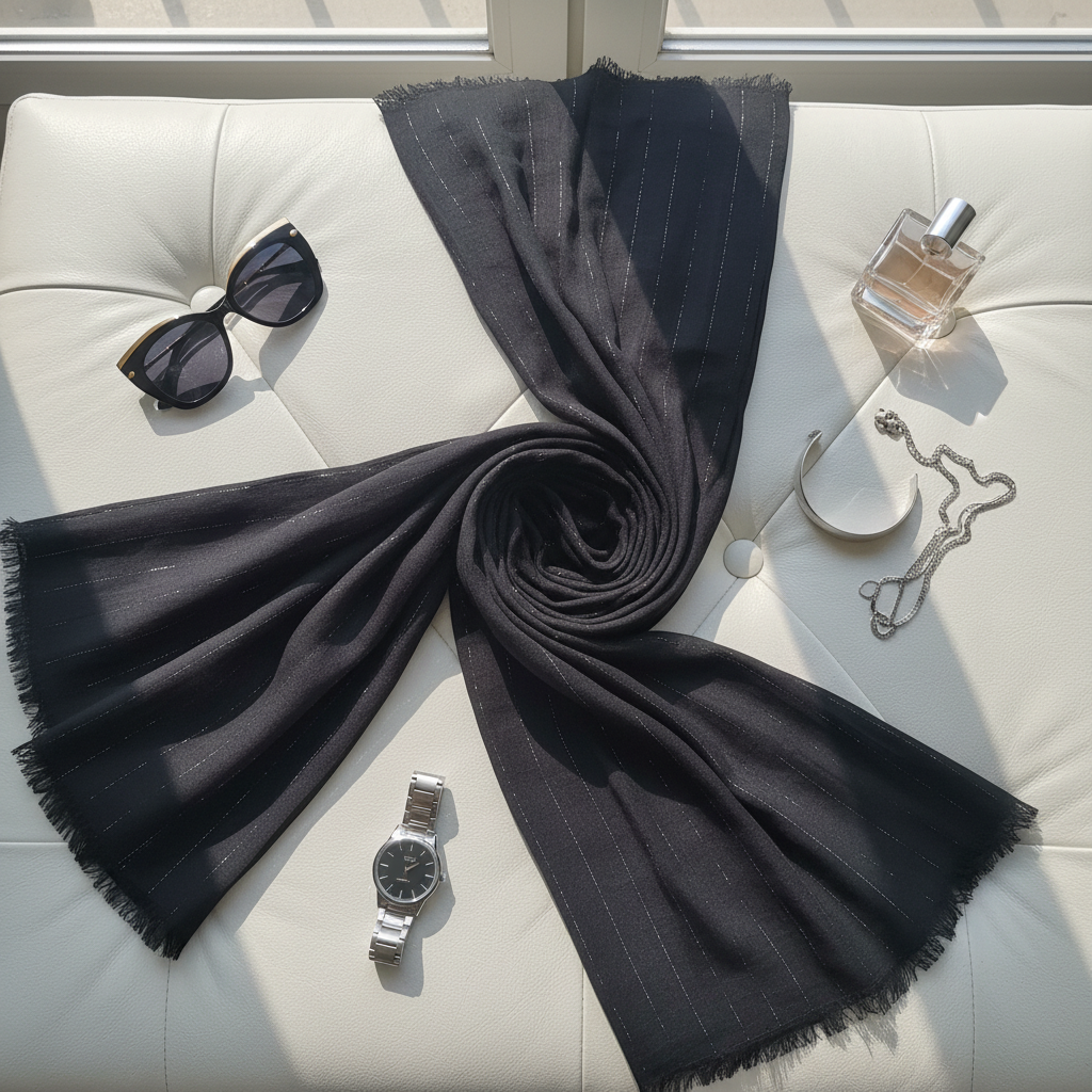 Starry Noir — Cotton Scarf