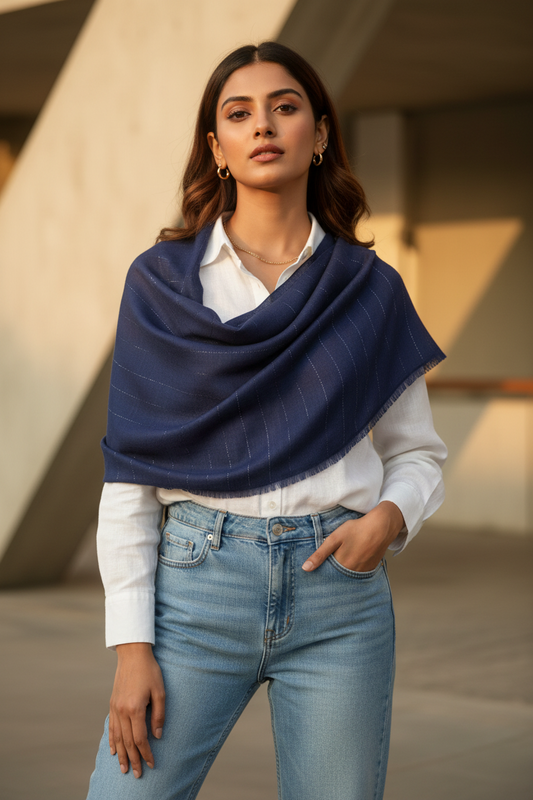 Midnight Sapphire — Cotton Scarf