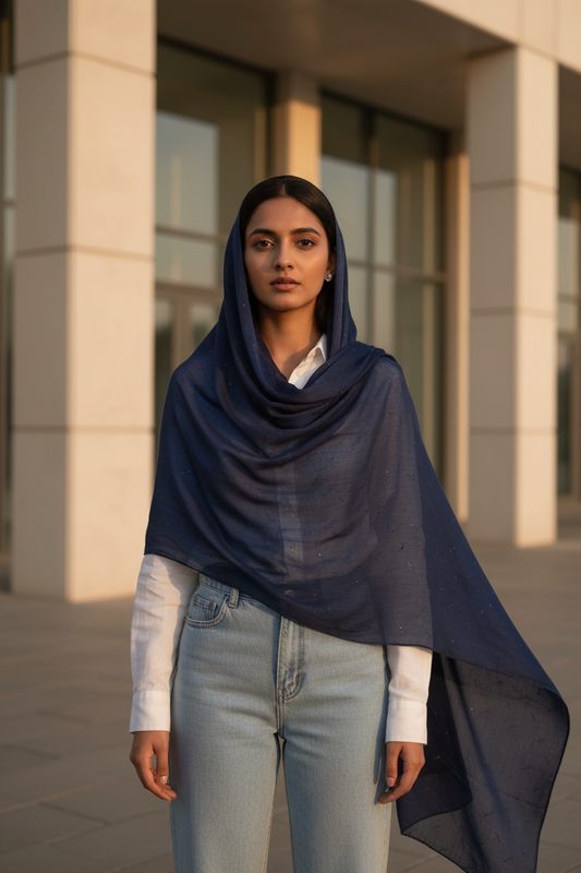 Midnight Shimmer — Chiffon Scarf