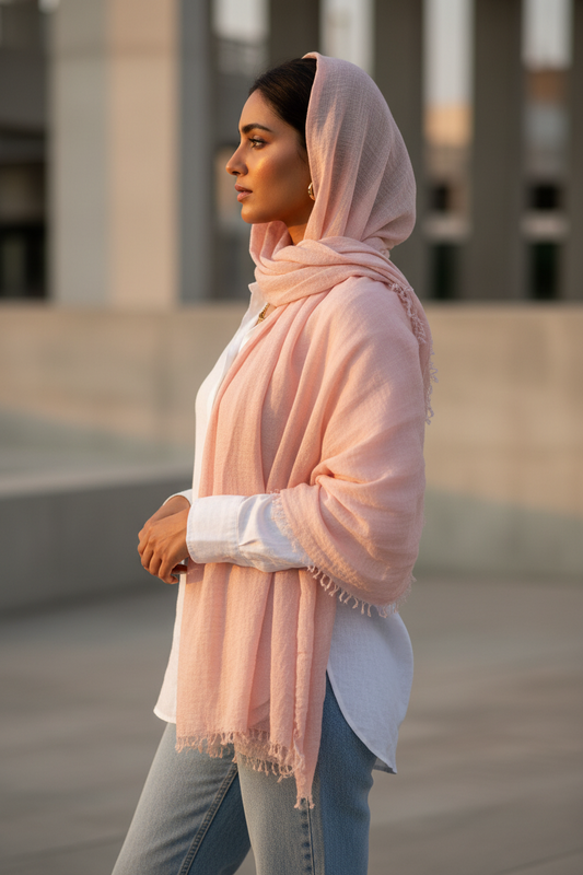 Petal Dust — Crinkled Cotton Scarf