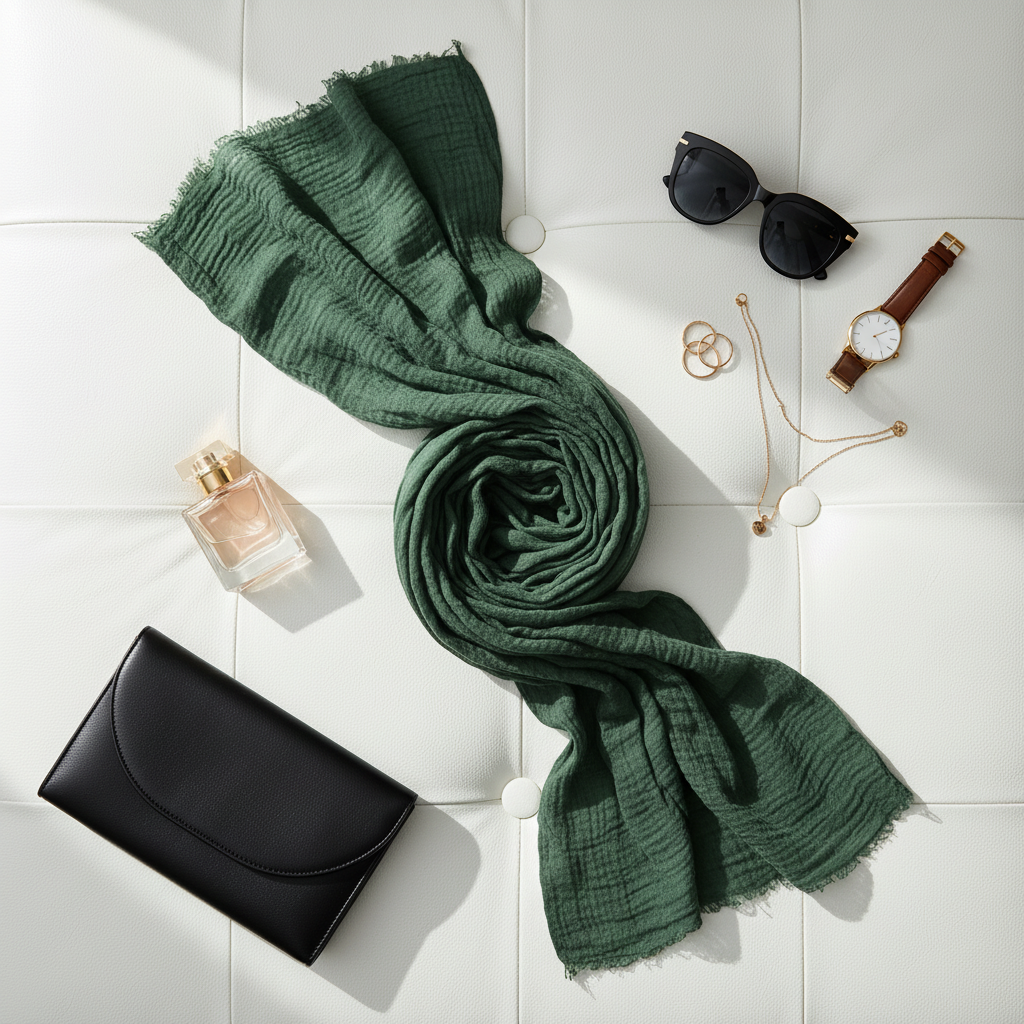 Jade Dune — Crinkled Cotton Scarf