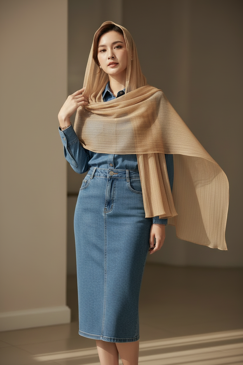Nude Caramel — Zera Organza Scarf