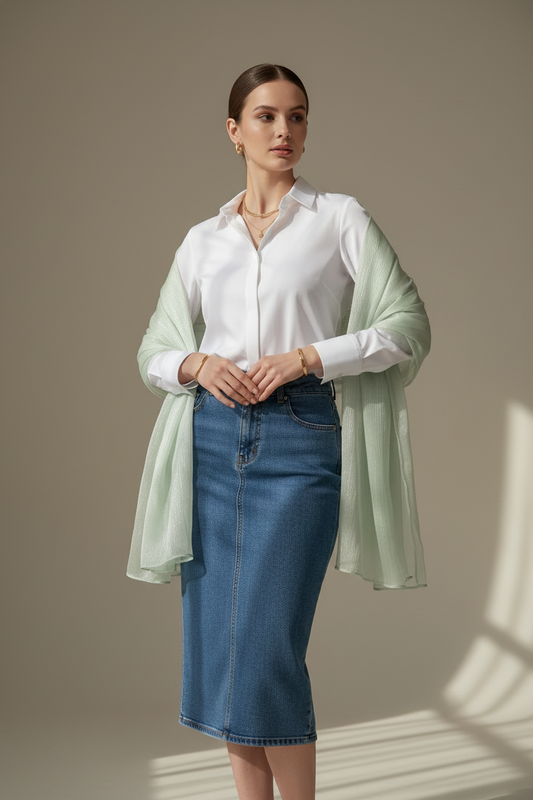 Pastel Pistachio — Zera Organza Scarf
