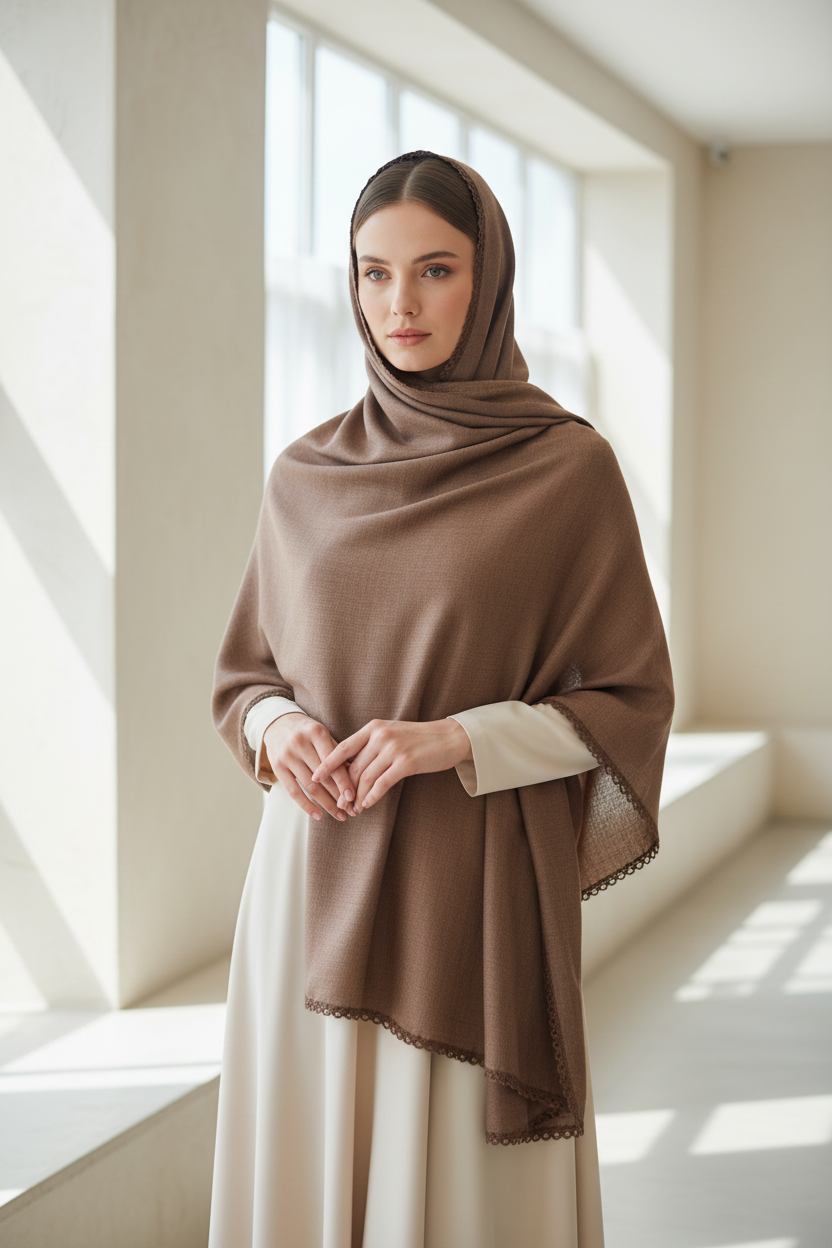 Cocoa Bean — Zera Crochet Cotton Scarf