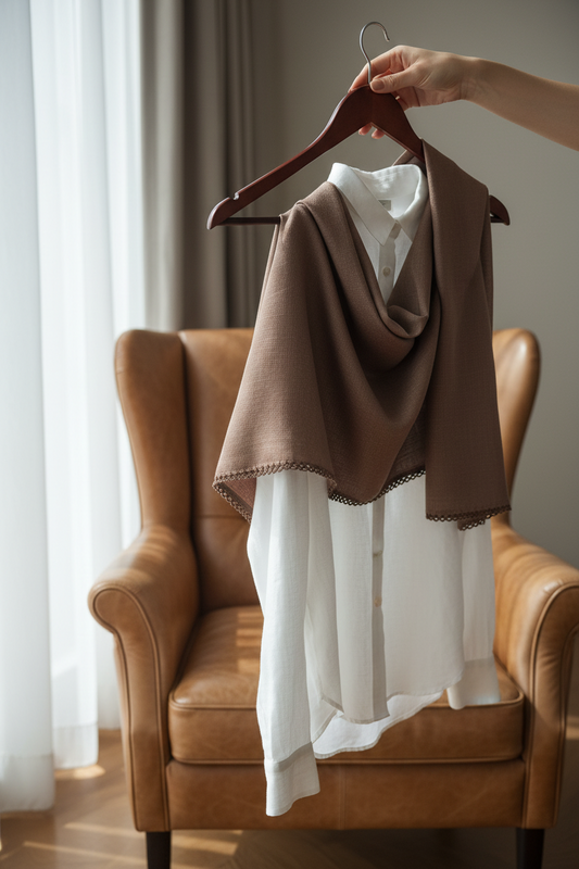 Cocoa Bean — Zera Crochet Cotton Scarf
