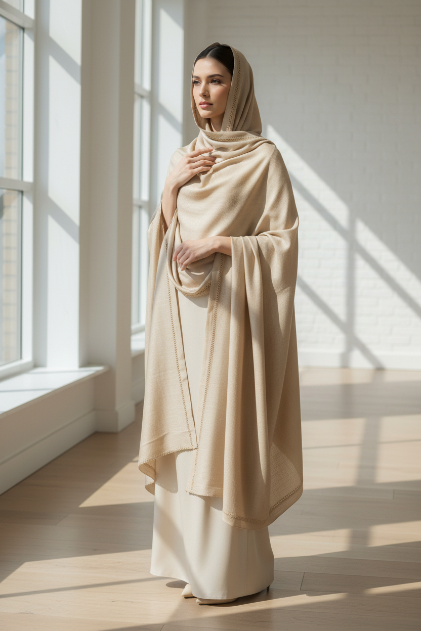 Linen Sand — Zera Crochet Cotton Scarf