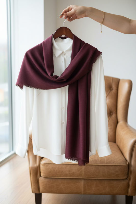 Royal Plum — Zera Crochet Cotton Scarf