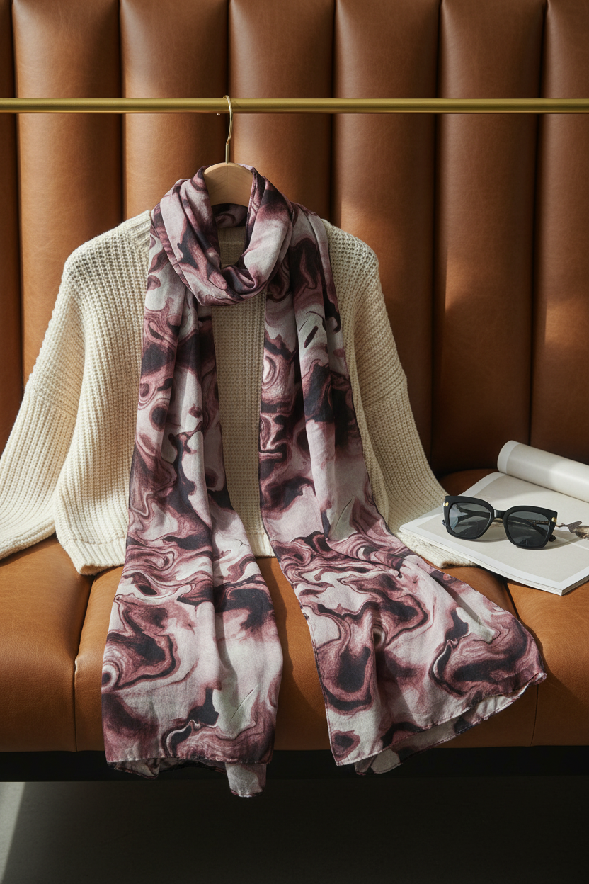 Rosewood Veil - Modal Printed Scarf
