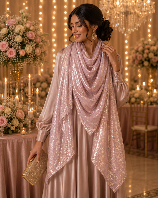 Dusty Blush — Madam Polo Velvet Shimmer Scarf