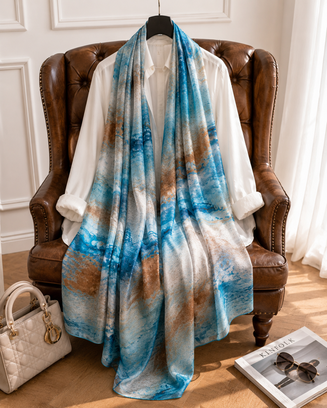 Azure Oasis - Modal Cotton Scarf