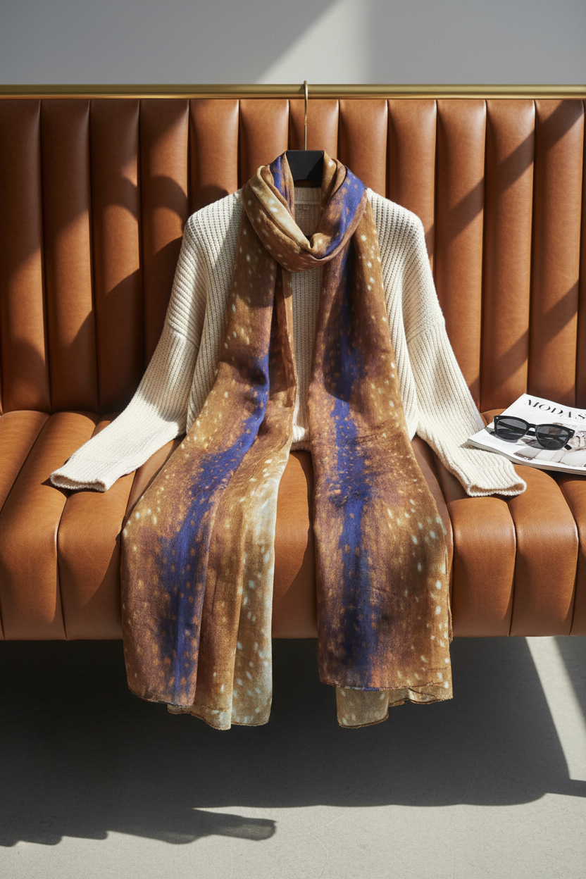 Cobalt Ember - Modal Cotton Scarf