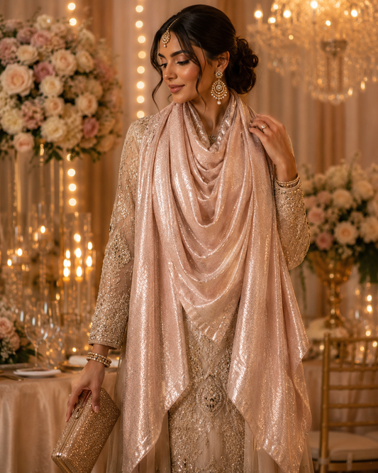 Blush Nude — Madam Polo Velvet Shimmer Scarf