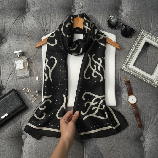 Noir Signature — Silk Feel Satin Scarf