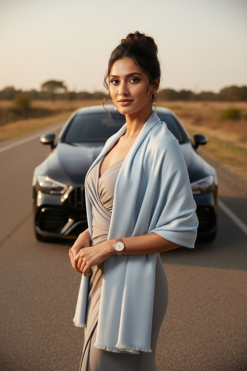 Blue Mist — Modal Silk Soft Drape Stole