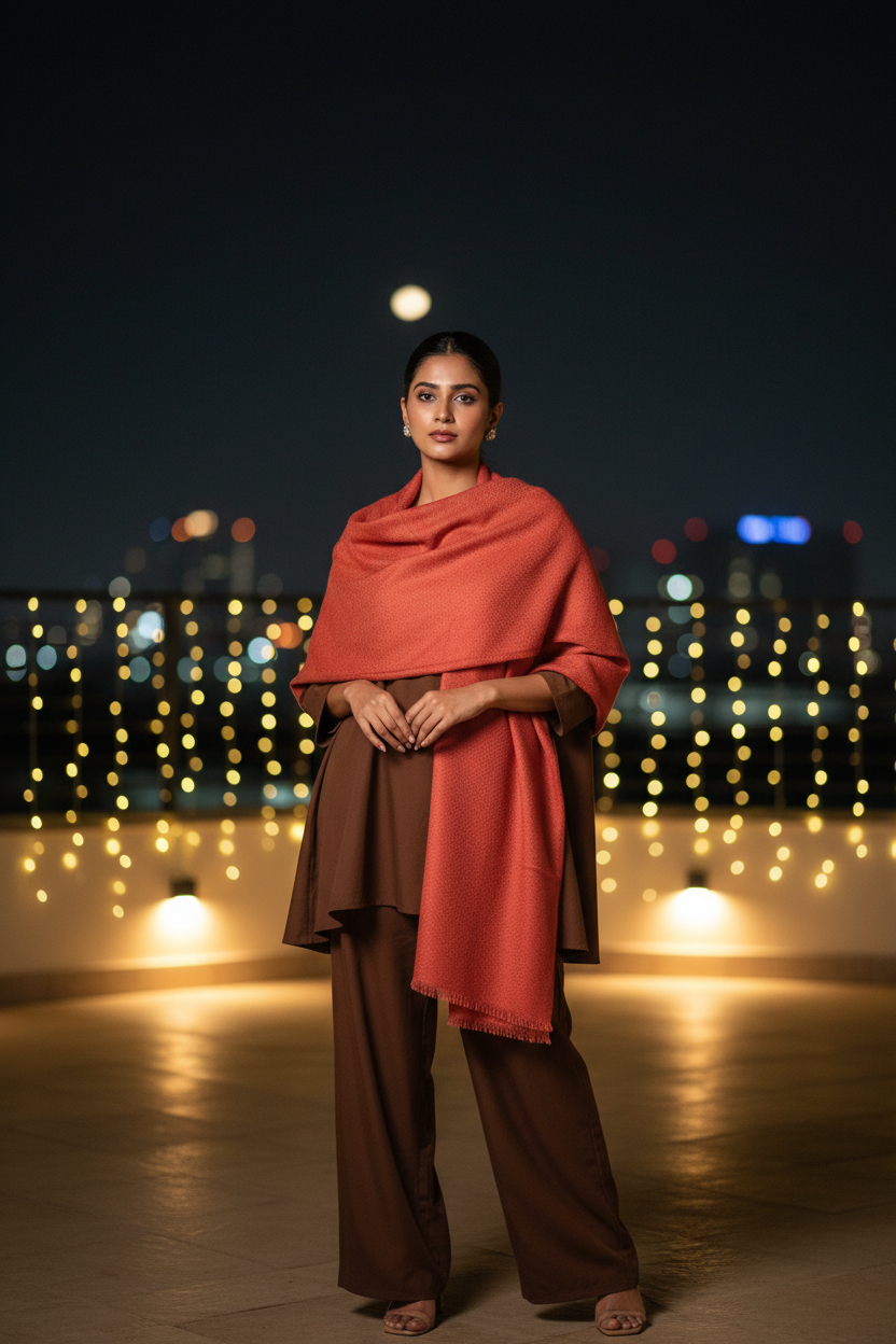 Autumn Flame — Modal Silk Soft Drape Stole