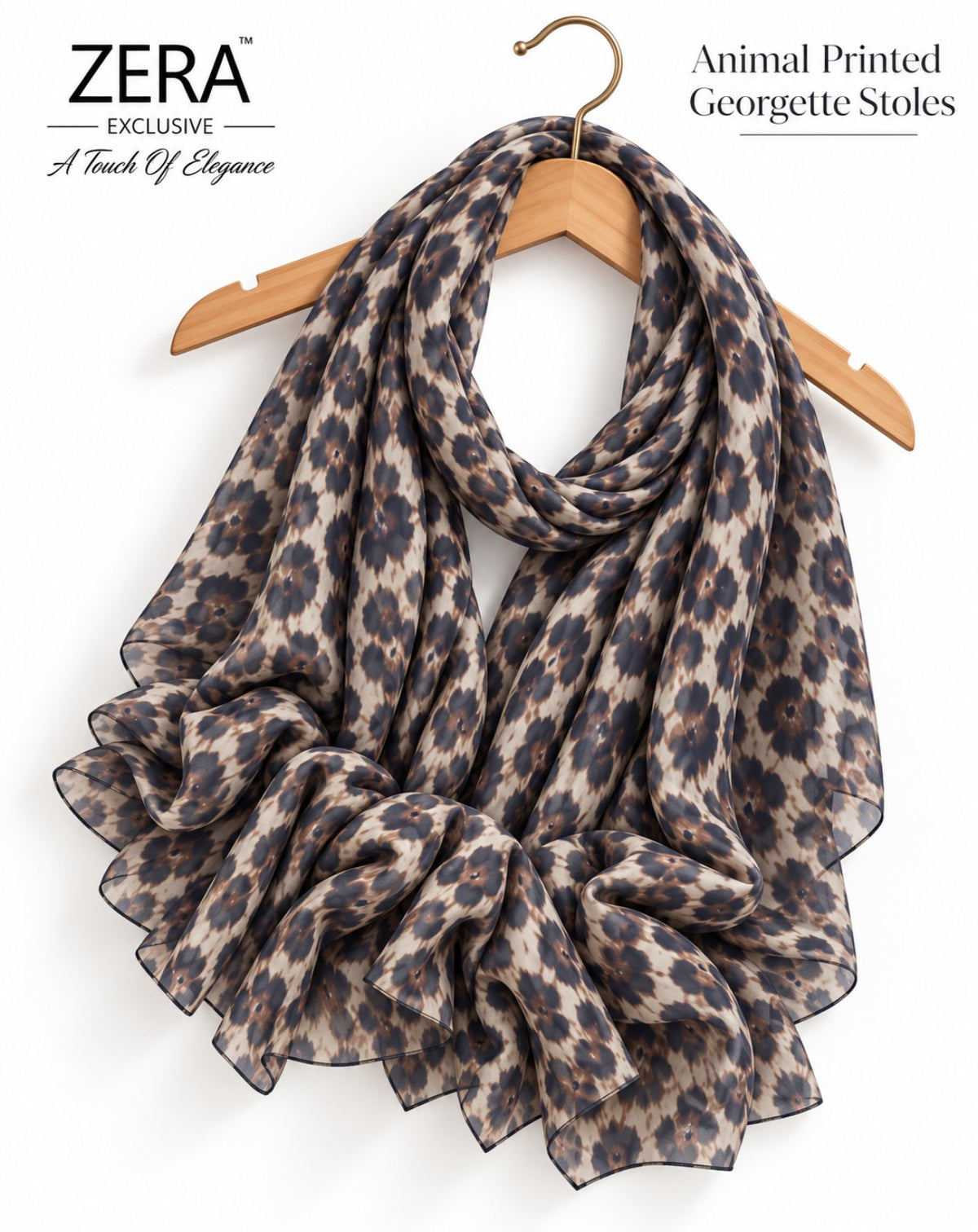 Roasted Leopard Georgette Stole