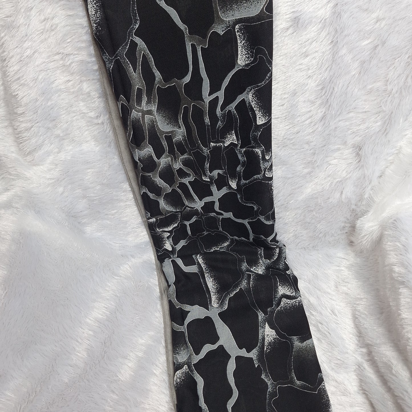 Black and Grey Marble Print Viscose Stole