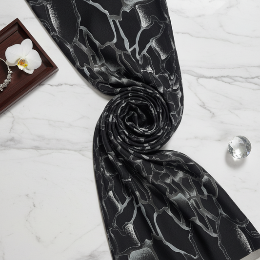 Shadow Chrome Abstract Print Viscose Stole