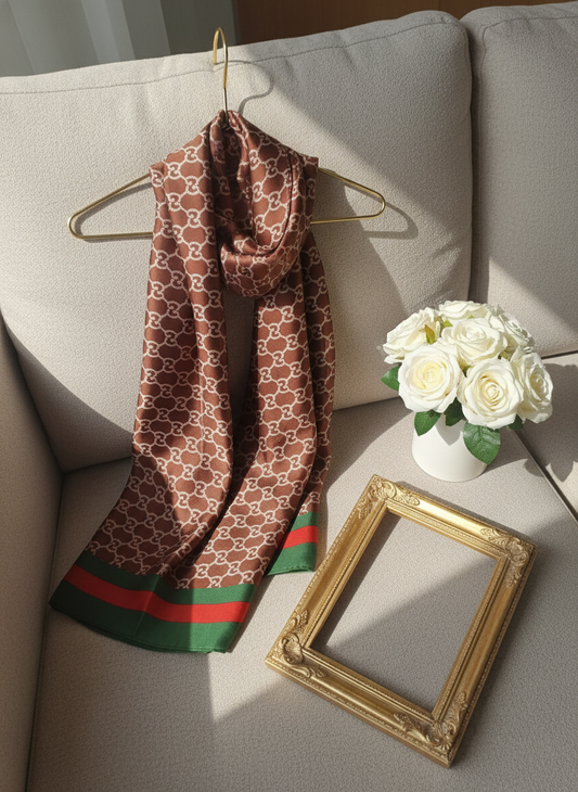 Expresso Charm Silk Scarf