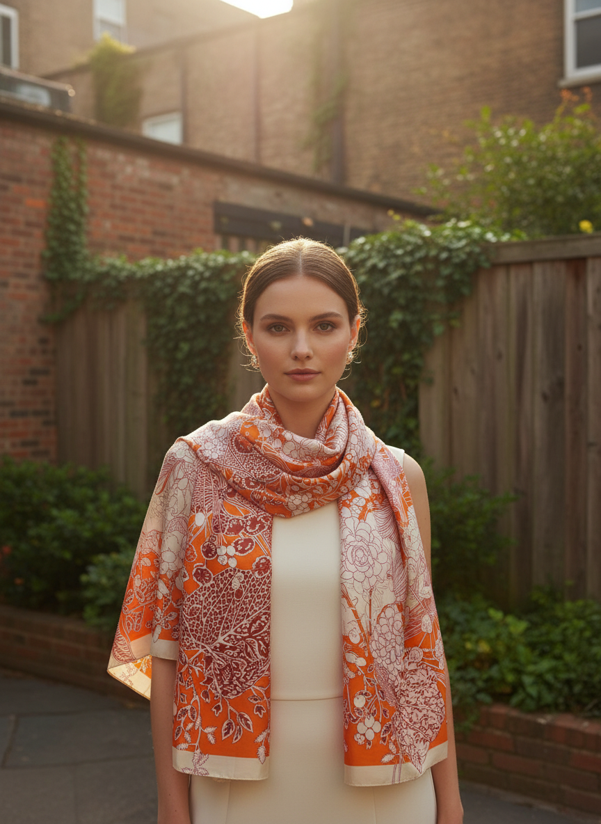 Sunset Tapestry Silk Scarf