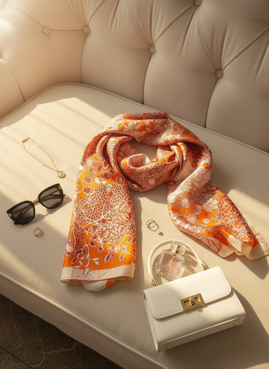 Sunset Tapestry Silk Scarf