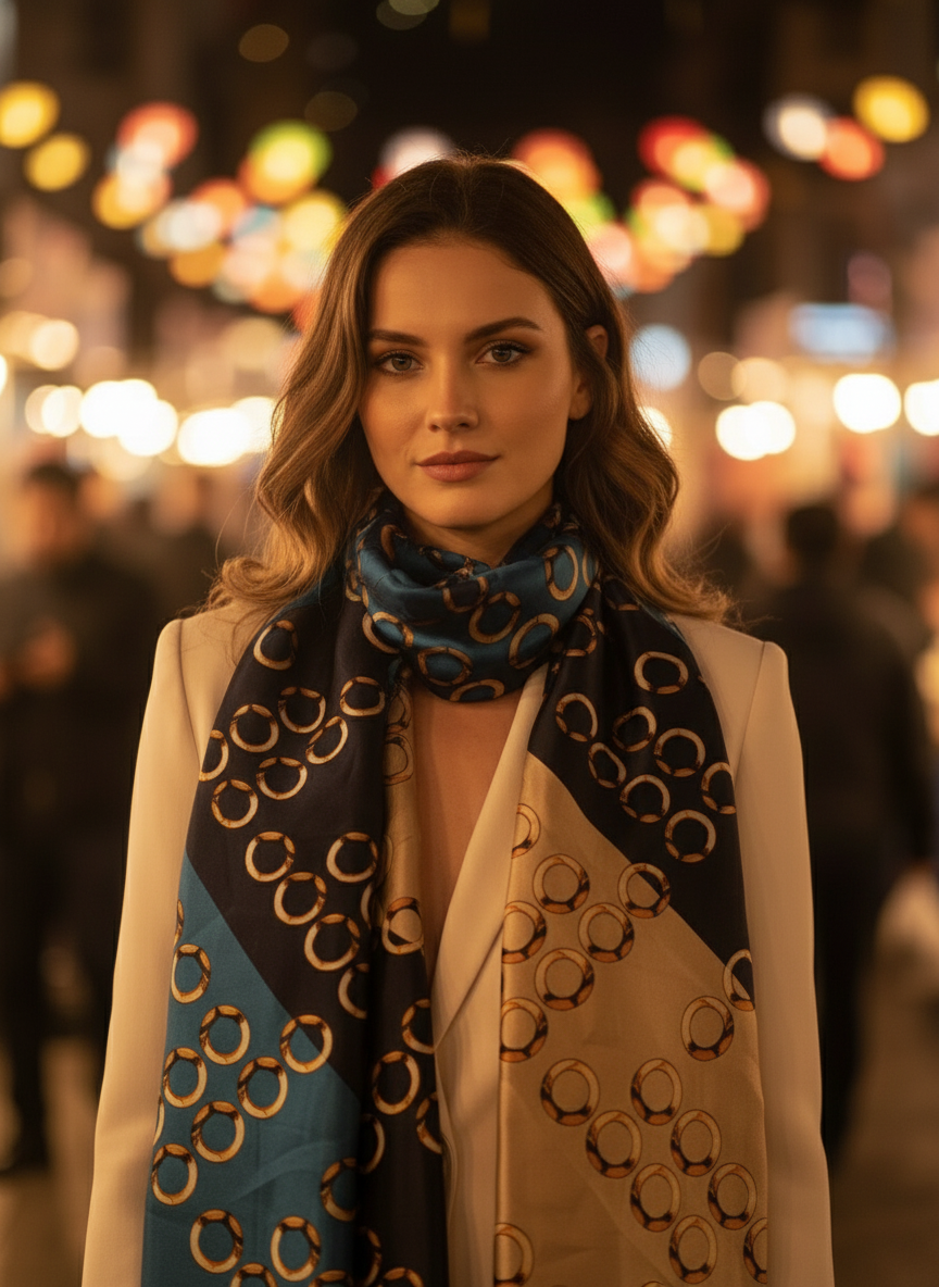 Aurum Chain Silk Scarf