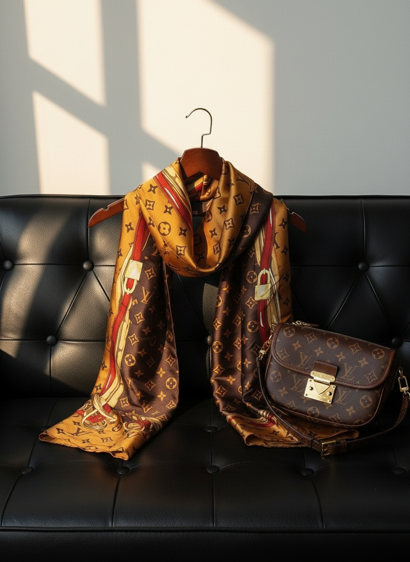 Golden Heritage - Silk Feel Satin Scarf