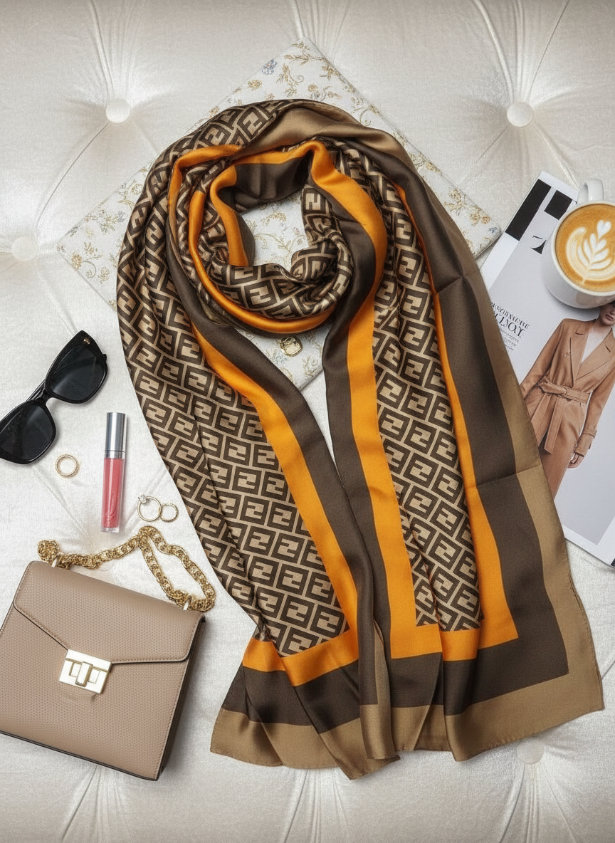 Bronze Mirage Silk Scarf