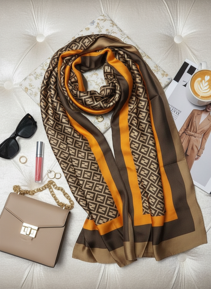 Bronze Mirage Silk Scarf