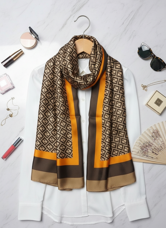 Bronze Mirage Silk Scarf