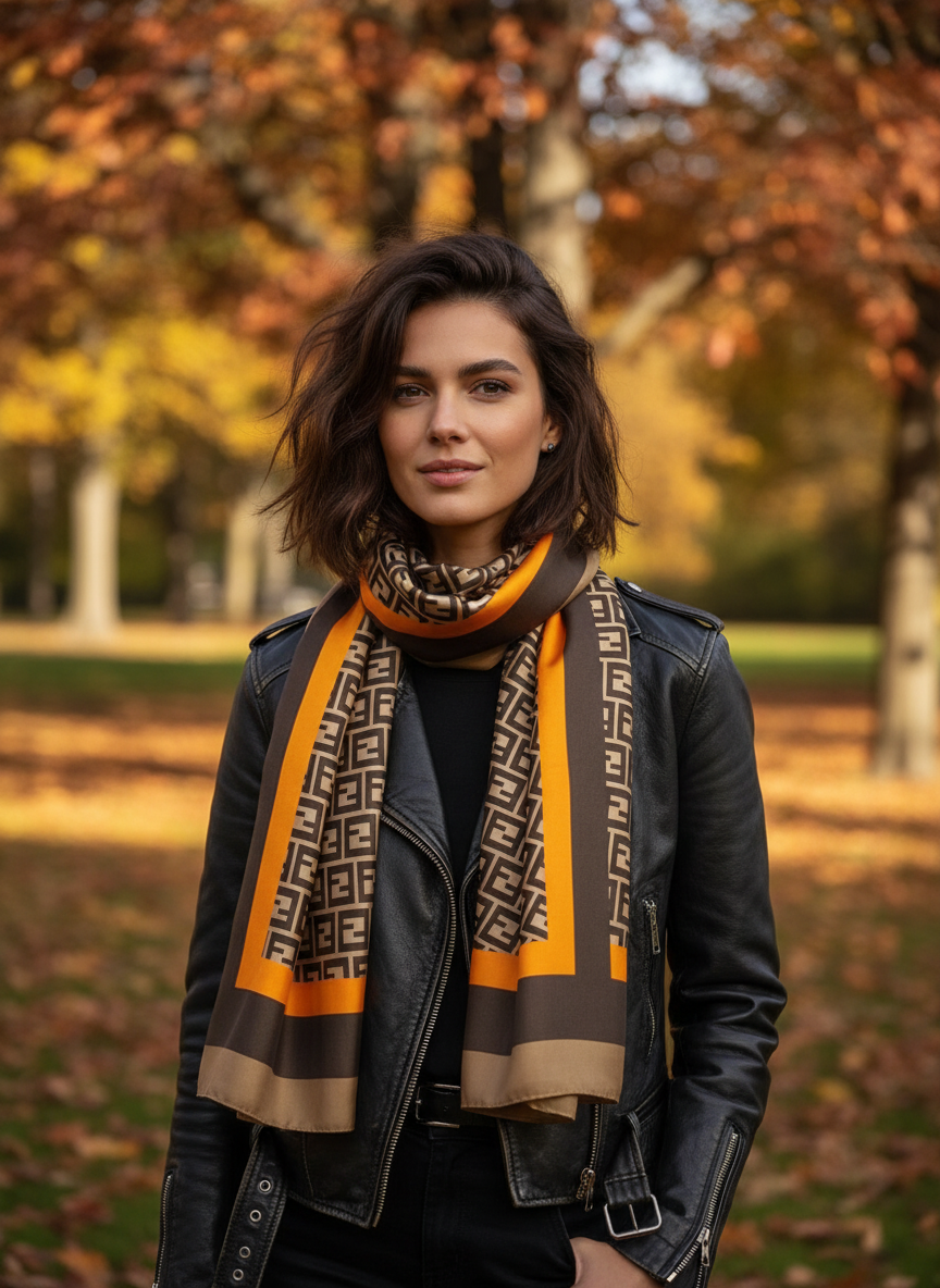 Bronze Mirage Silk Scarf