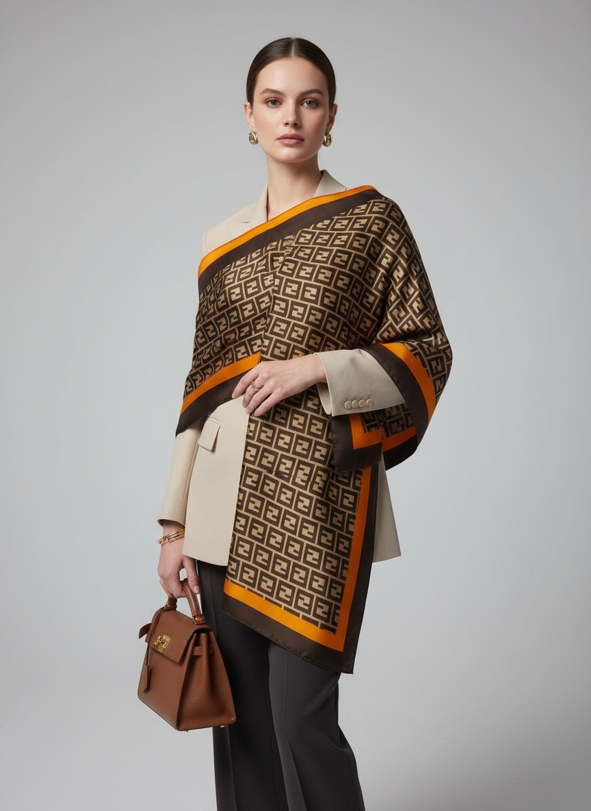 Bronze Mirage Silk Scarf