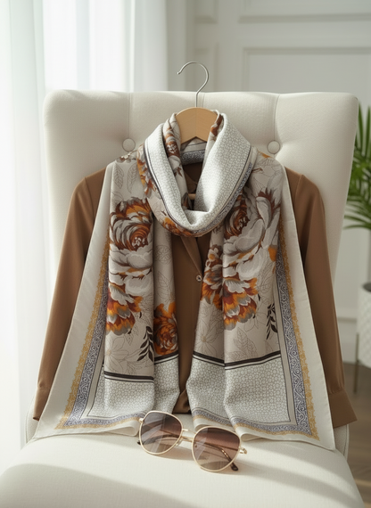 Vintage Garden — Silk Feel Satin Scarf