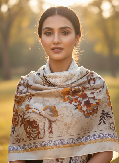 Vintage Garden — Silk Feel Satin Scarf