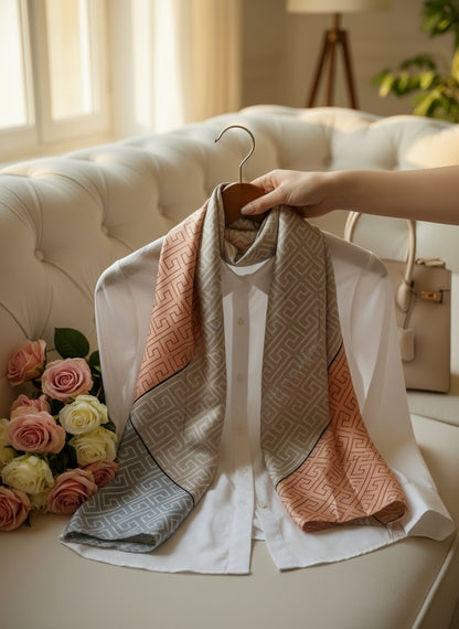 Pastel Harmony — Silk Feel Satin Scarf