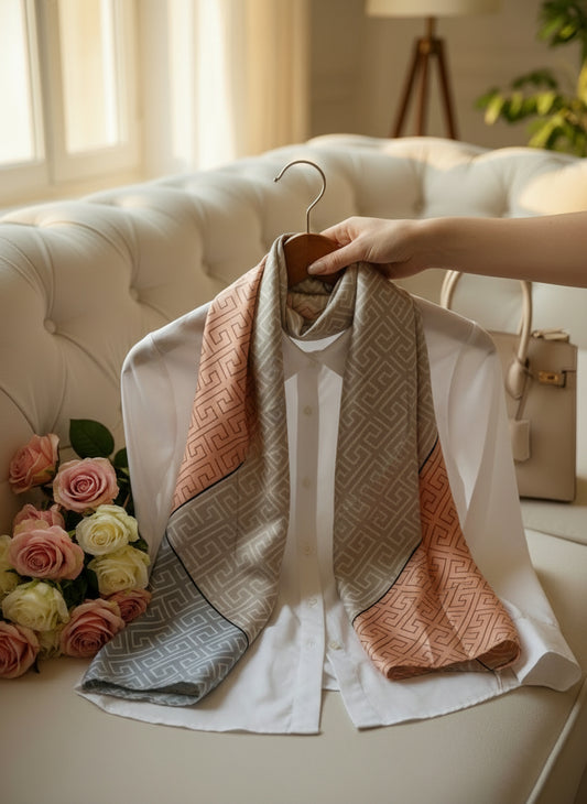 Pastel Harmony — Silk Feel Satin Scarf