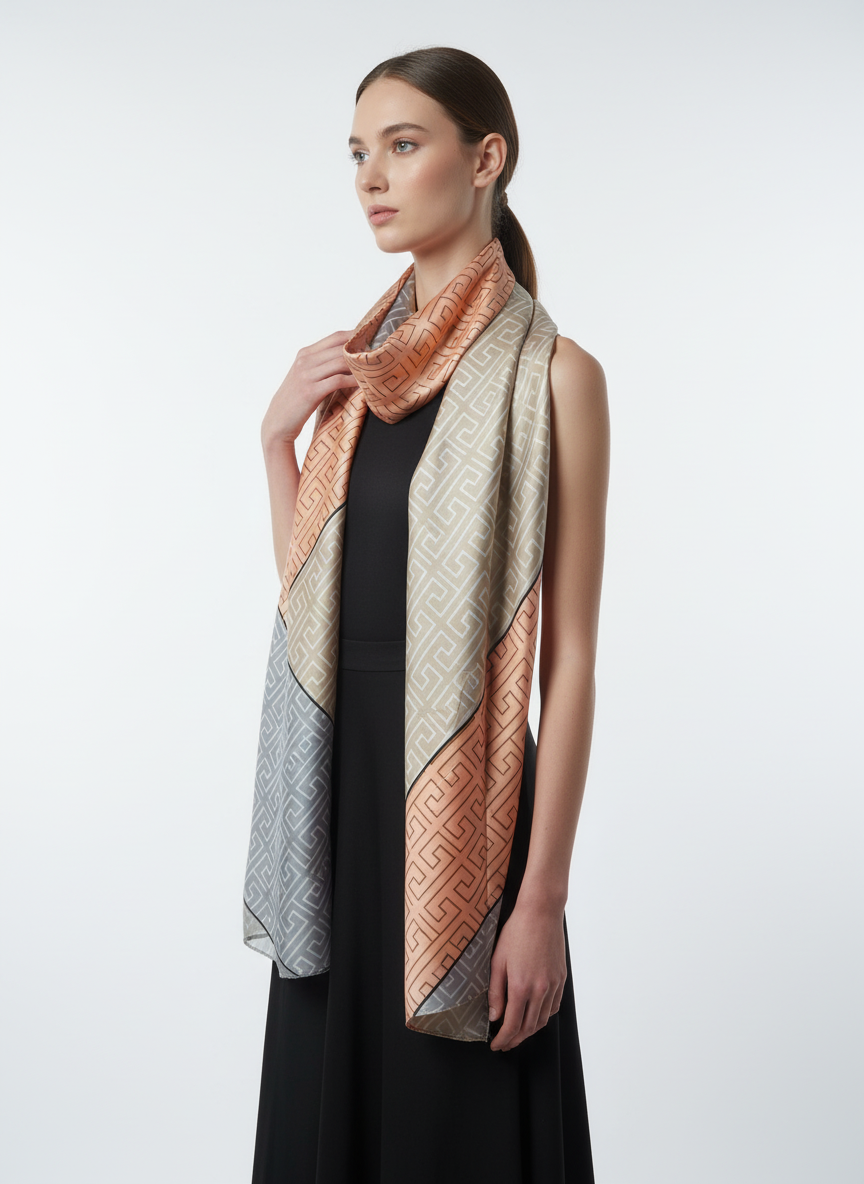 Pastel Harmony — Silk Feel Satin Scarf