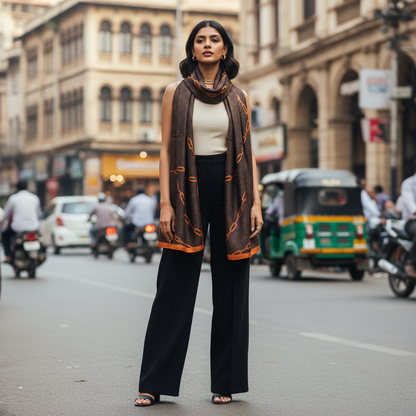 Sienna Chain — Silk Feel Satin Scarf