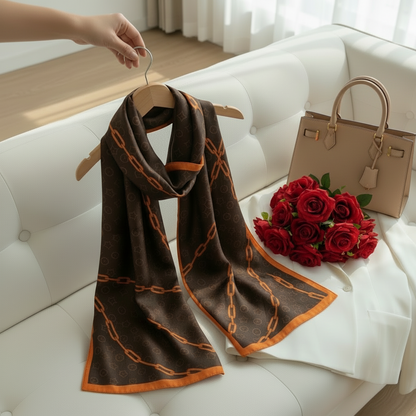 Sienna Chain — Silk Feel Satin Scarf